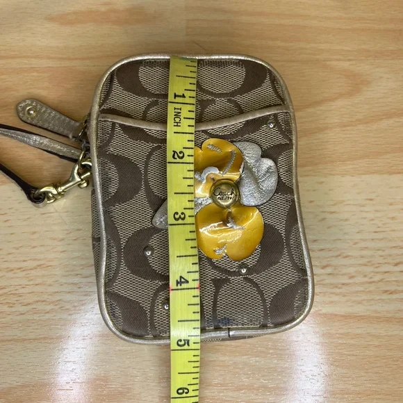 Coach Signature Brown Wristlet - Picture 5 of 12